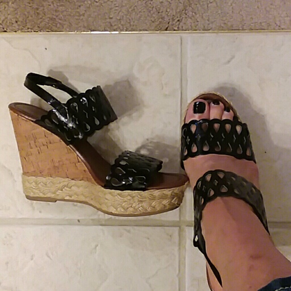 Montego Bay Club Shoes - Montego Bay Club wedged. Size 9.5. Black